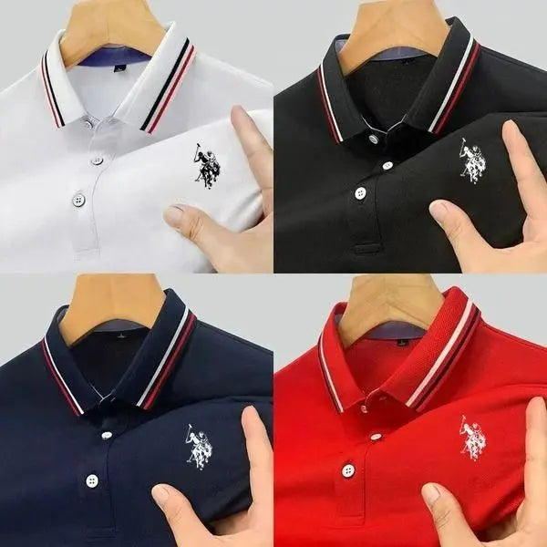 Men's Solid Half Sleeves Polo Neck T-Shirt (Pack of 4) rc0six-yy