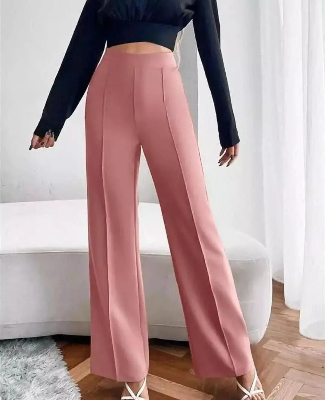 Women's Nontransparent Fabric Classic-Stylish Pant Pack of 3 (Black White Pink) rc0six-yy