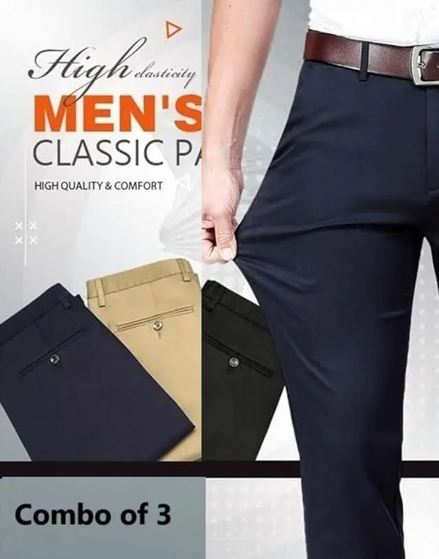 High Elasticity Men's Classic Pants (Pack of 3) rc0six-yy