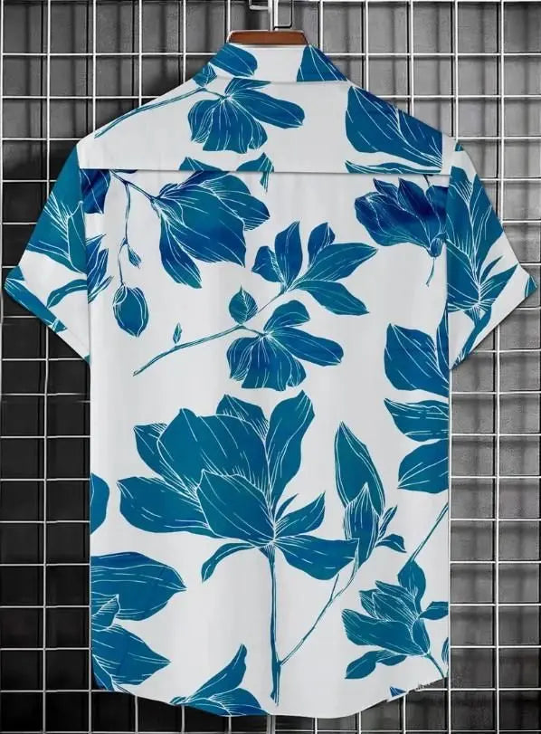 Men's Printed Half Sleeves Regular Collar Casual Shirt rc0six-yy